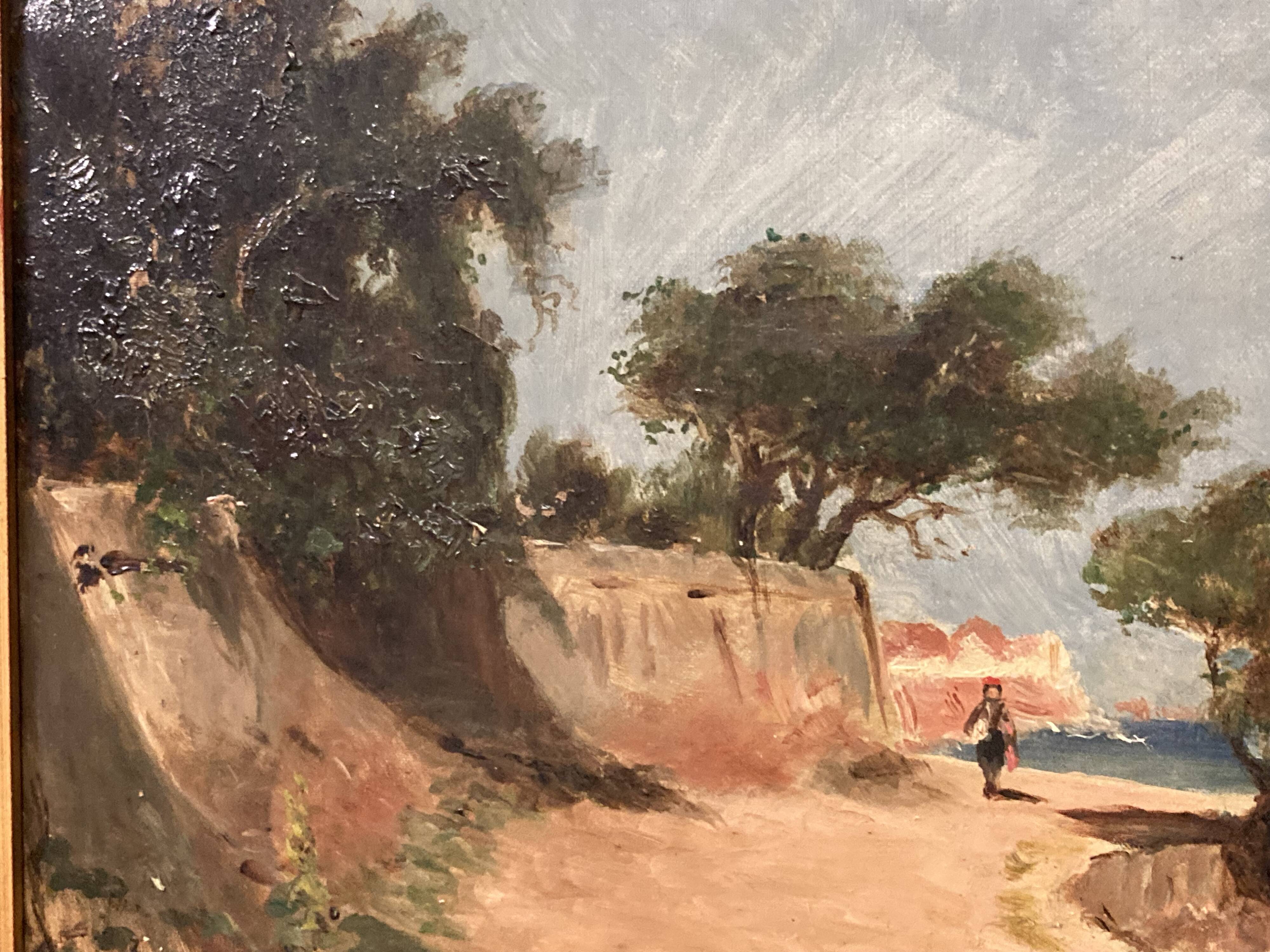 Peter baumgartner (1834-1911), seaside landscape, oil on canvas