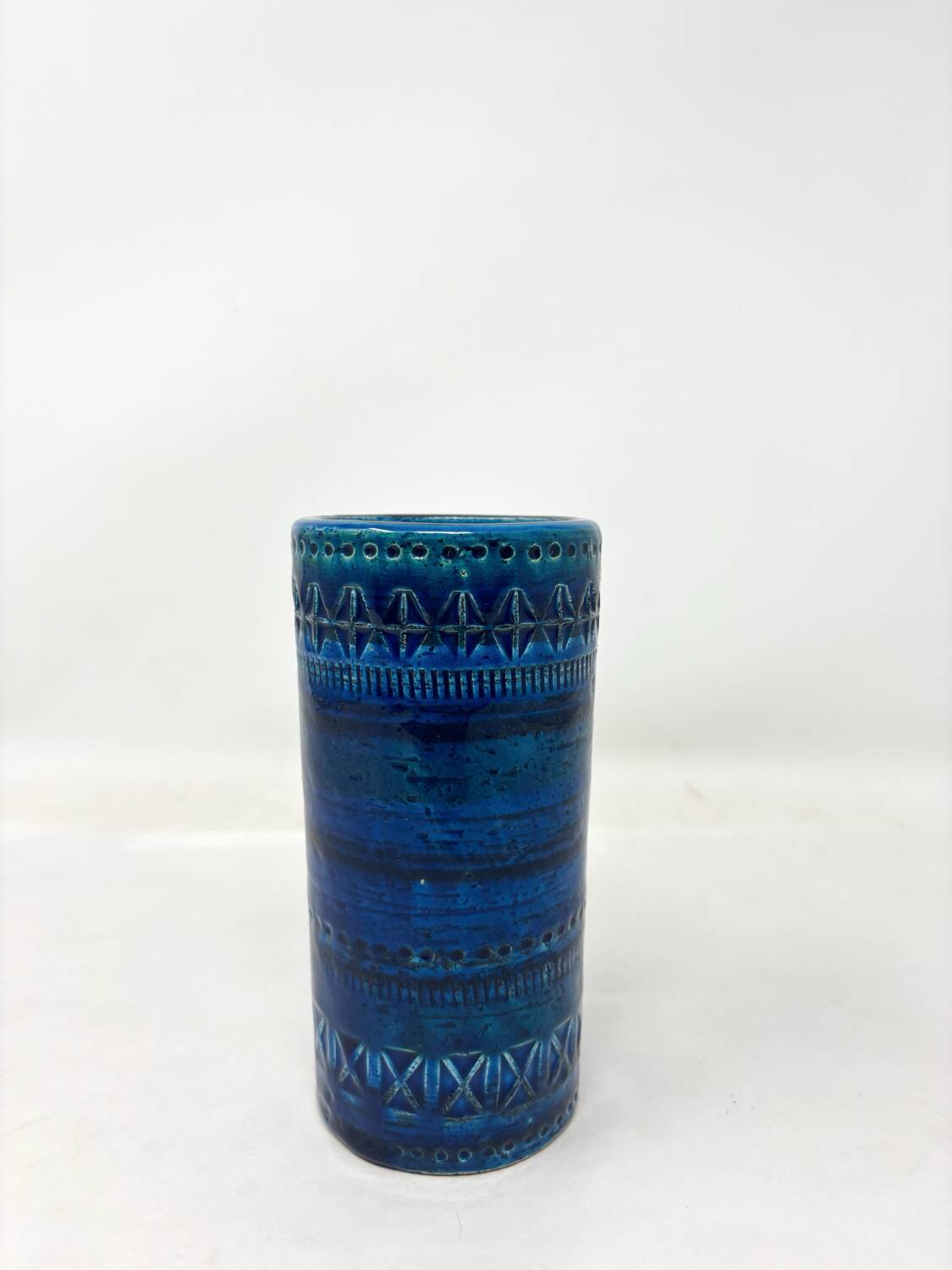 Bitossi blue ceramic vase