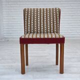 1960s, set of 2 Danish easy chairs, traditional Danish woven wool fabric.