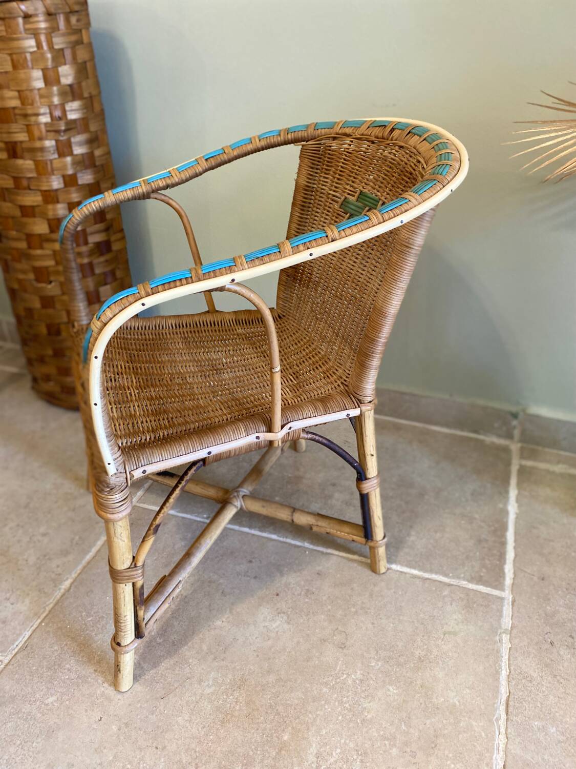 Rattan children's armchair