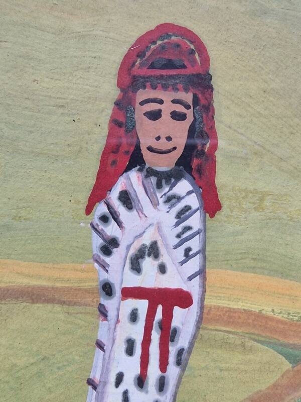 Saïd Aït Youssef (1920-1986) - Gouache sur papier - Personnages en campagne