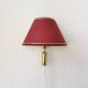 Vintage brass wall lamp with fabric lampshade, 80s