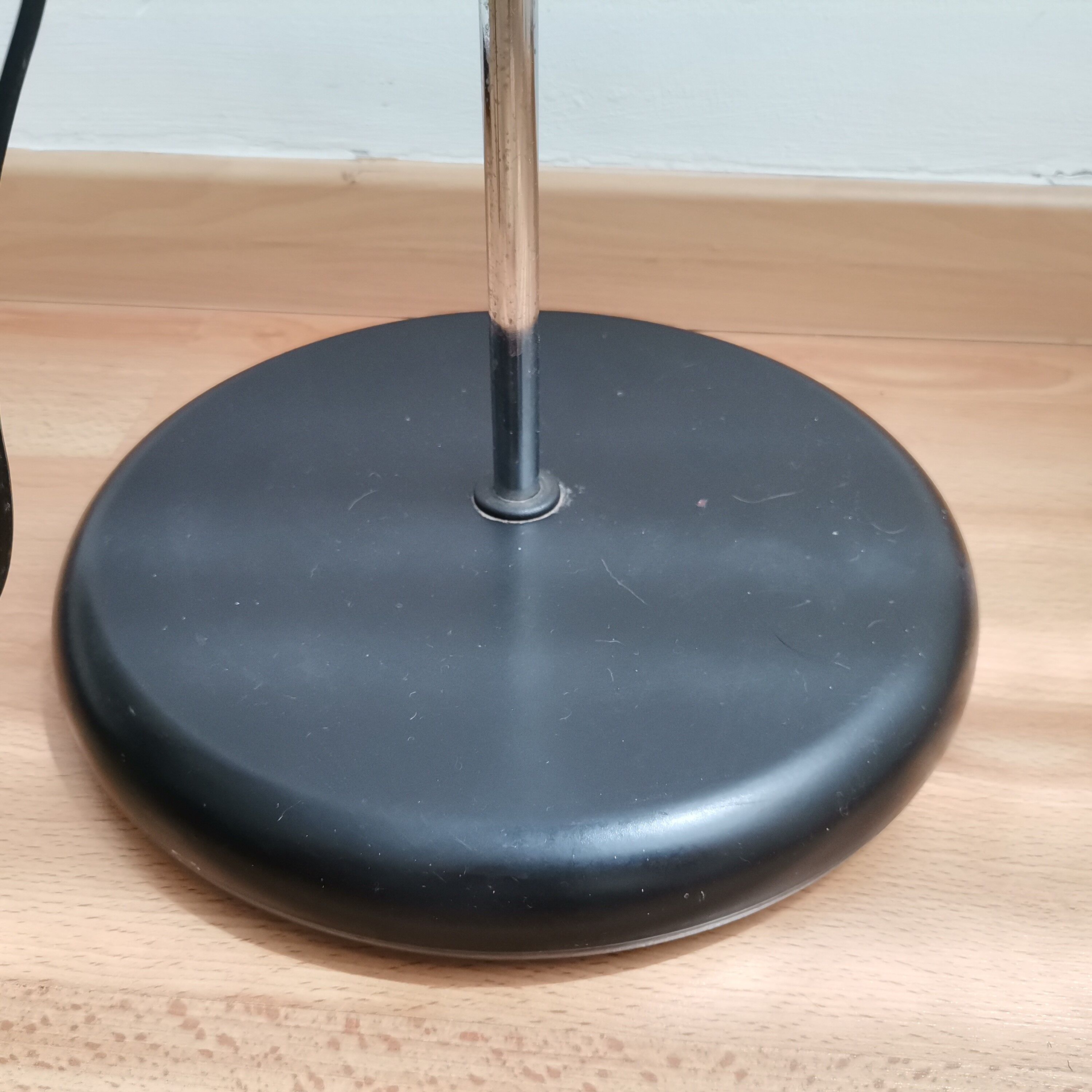 Mid century modern black metal floor lamp with 2 spot lights