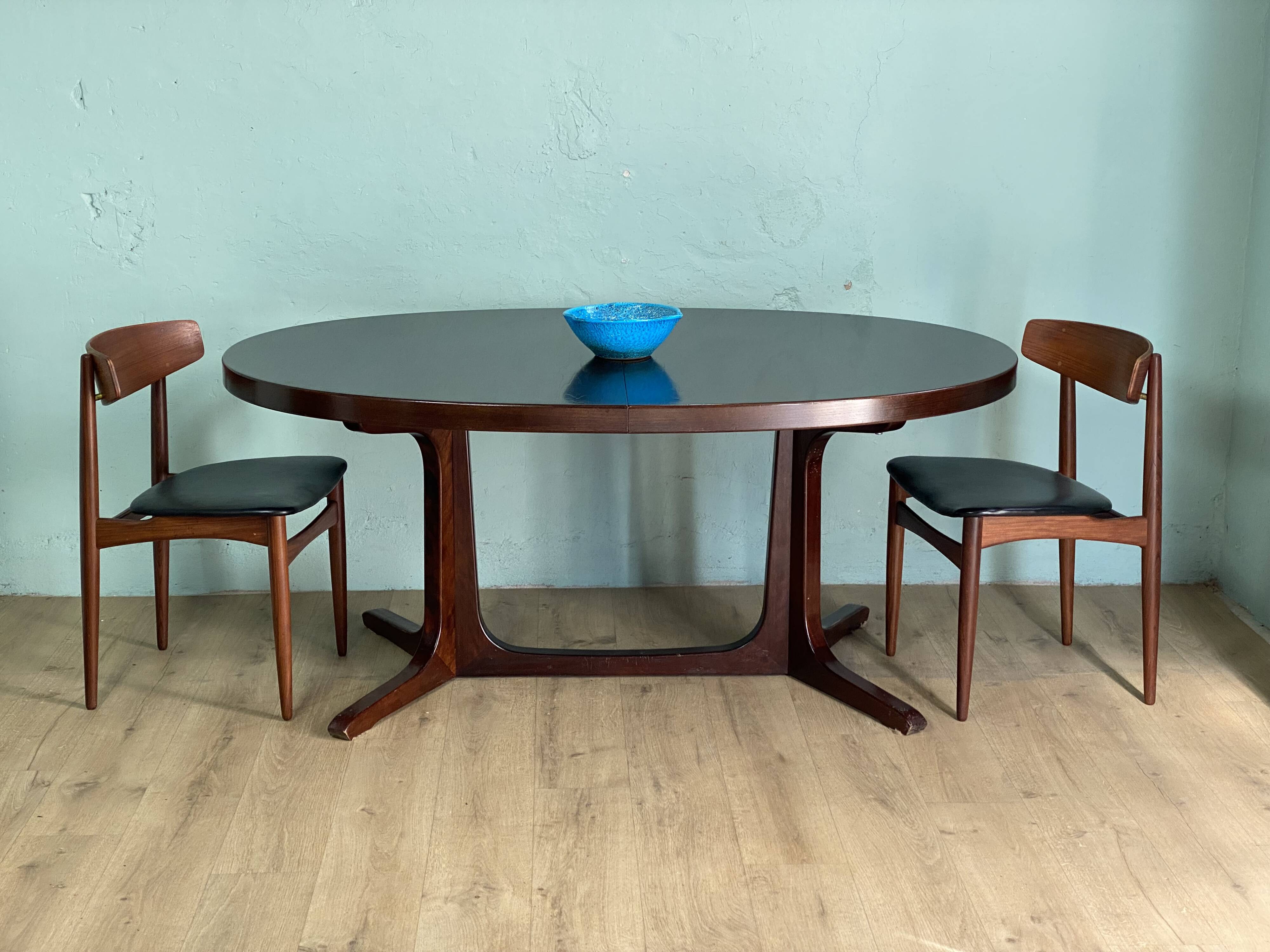 Baumann 255cm oval extendable table Scandinavian design vintage 60 70 rallon