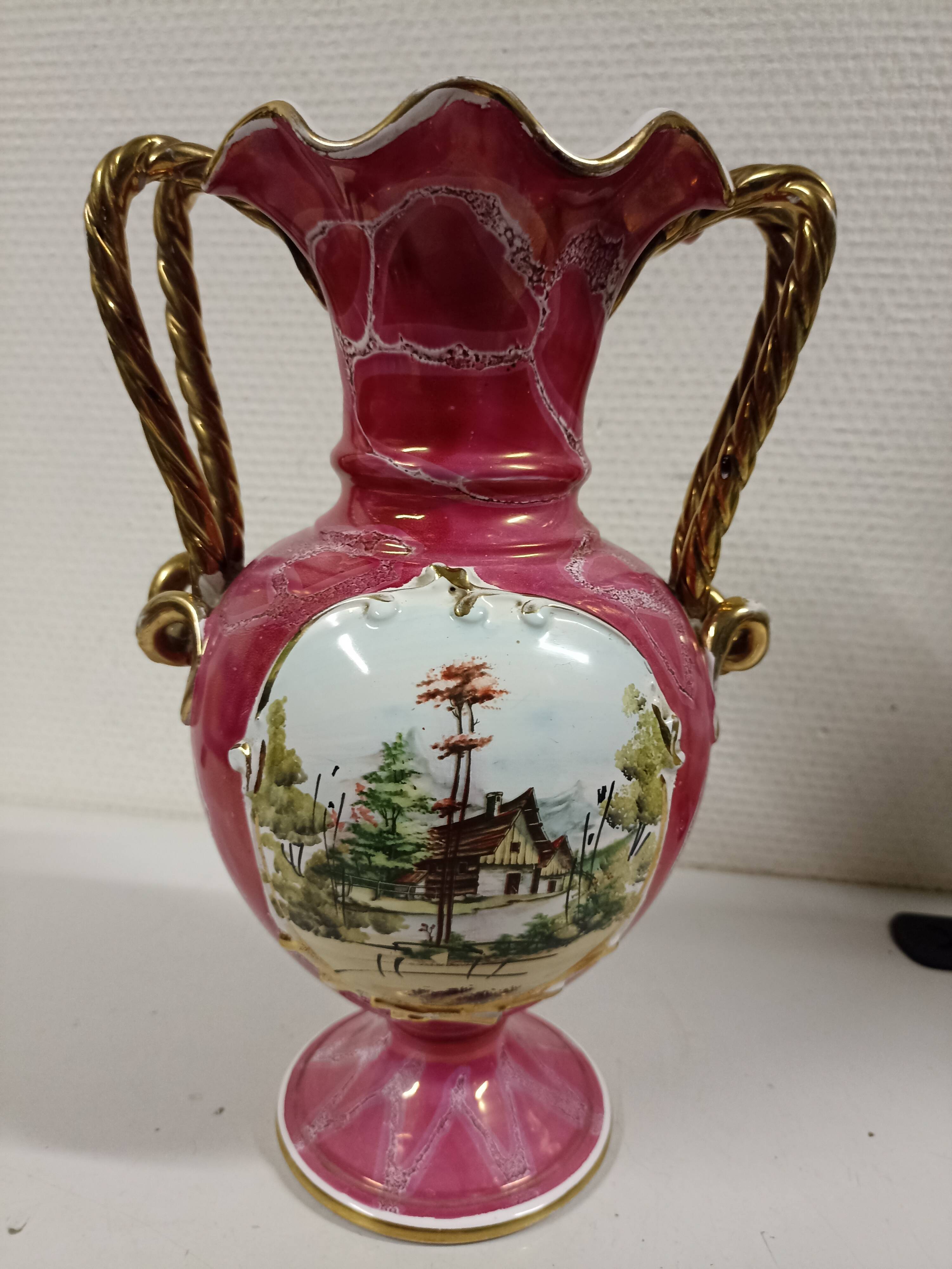 Decorative ceramic vase Gualdo Tadino Italy