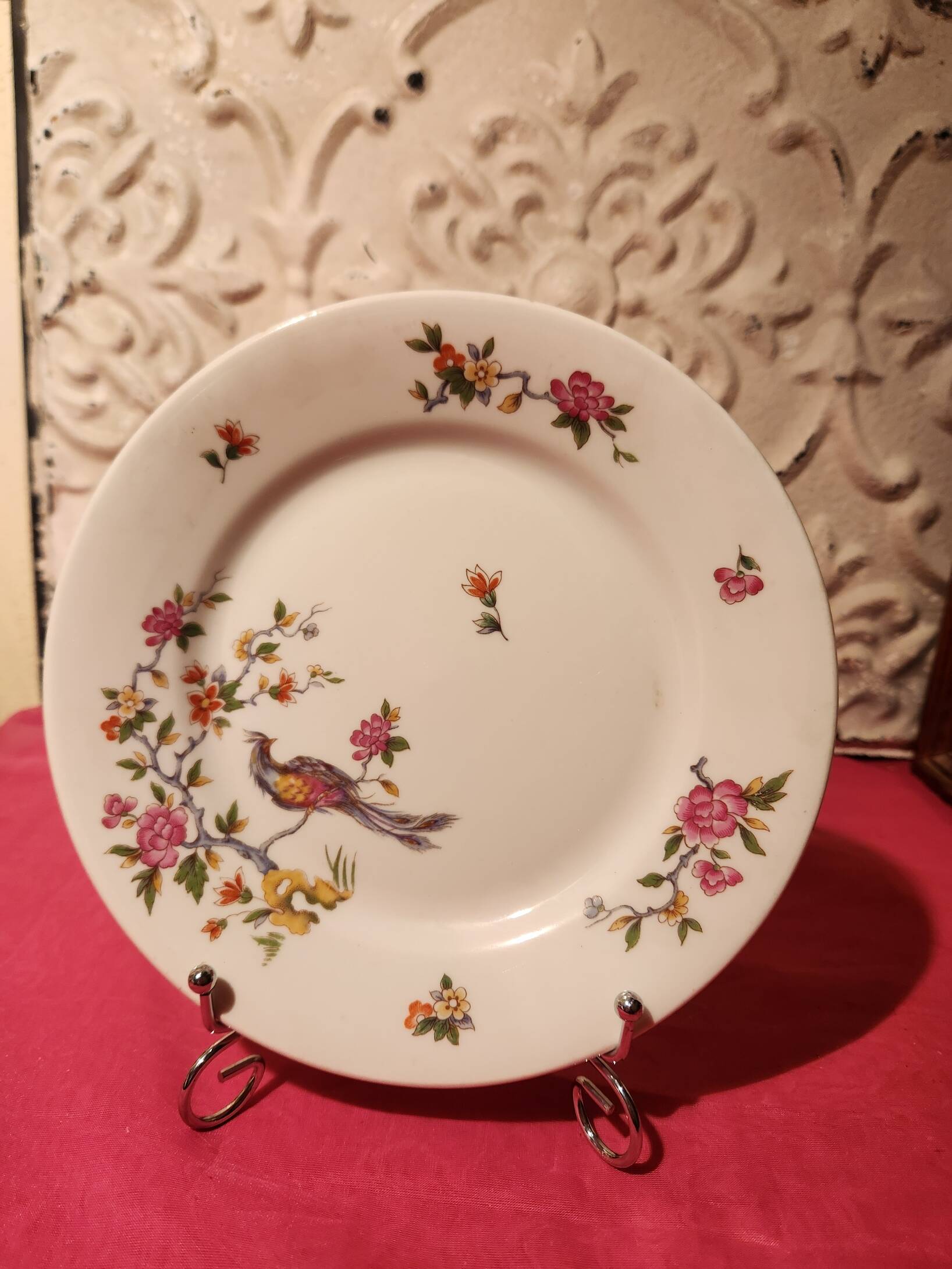 10 assiettes dessert Pillivuyt décor oiseau de feu