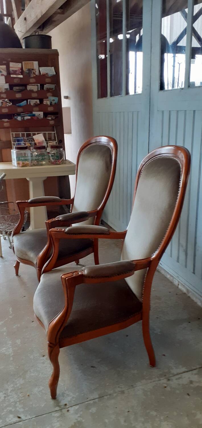 Pair of Voltaire armchairs.