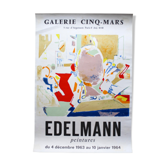 Poster Exhibition Edelmann 1964 Galerie Cinq-Mars