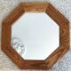 Miroir octogonal en pin, années 1980