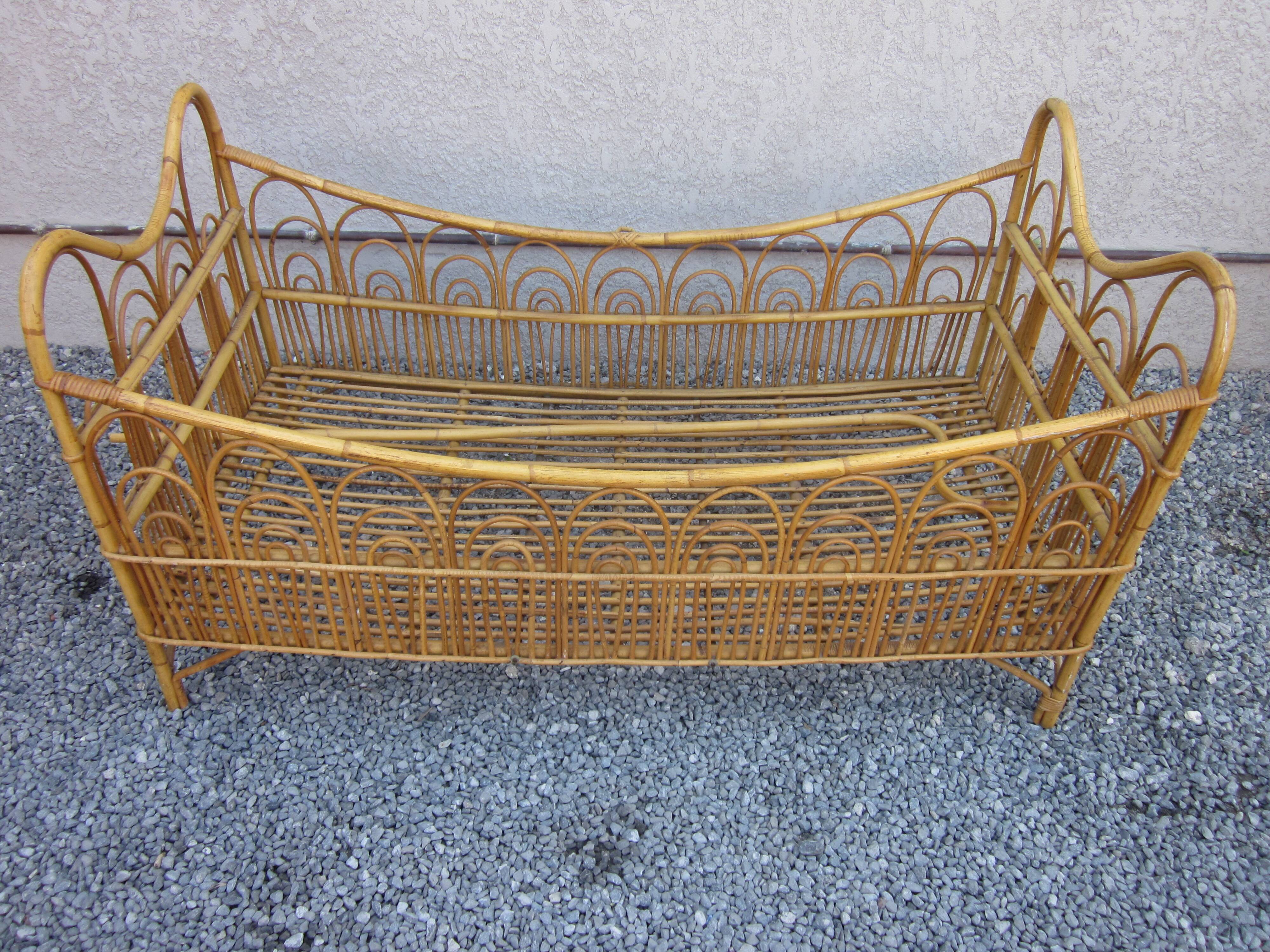 Rattan bed child of the 60s