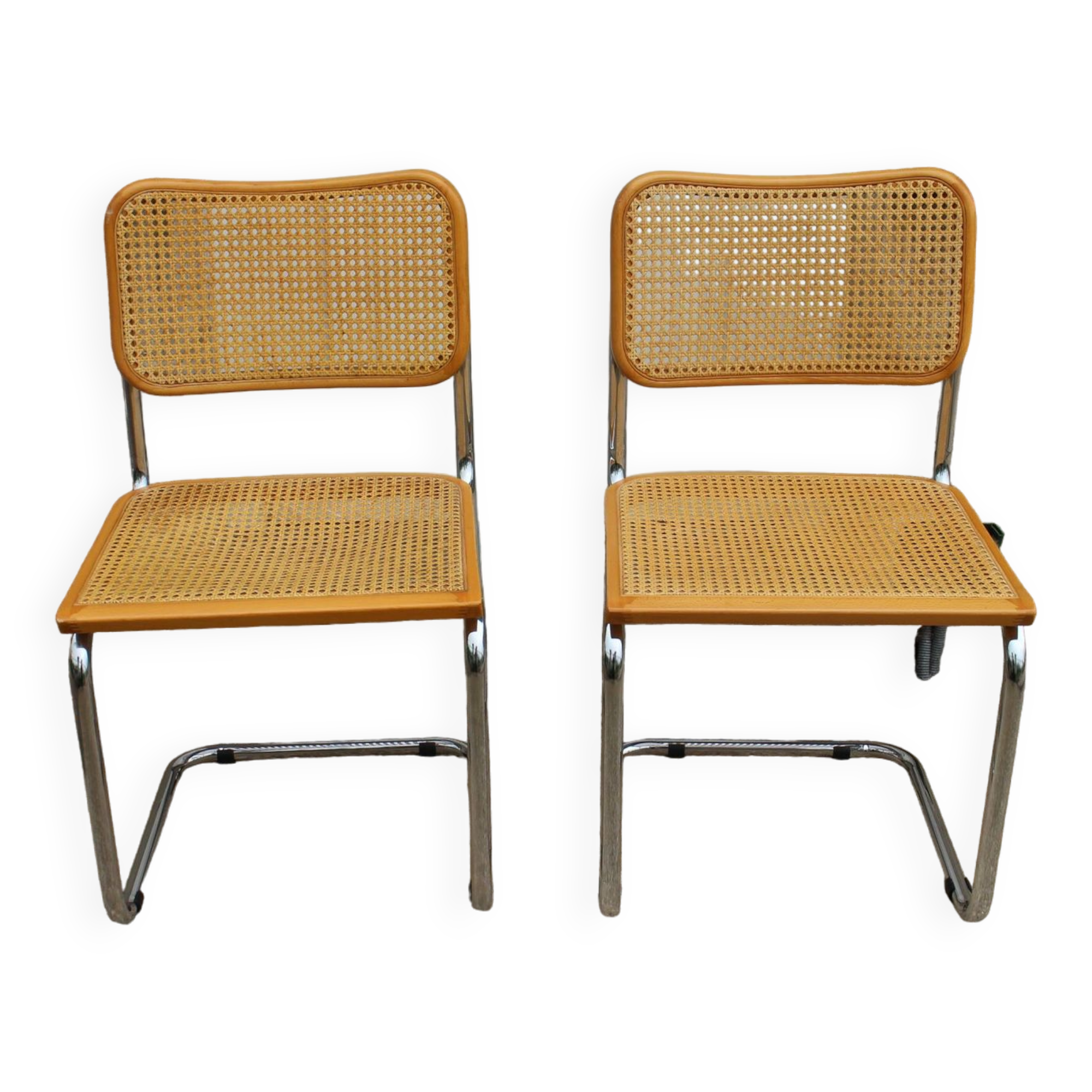 paire de chaises cannées  Breuer cesca B32