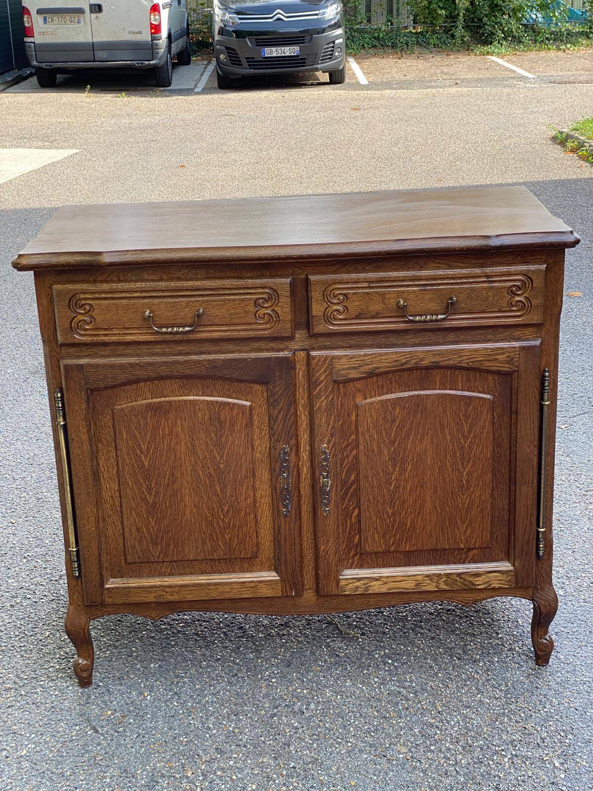 Louis XV sideboard in solid wood with 2 doors, 20th century