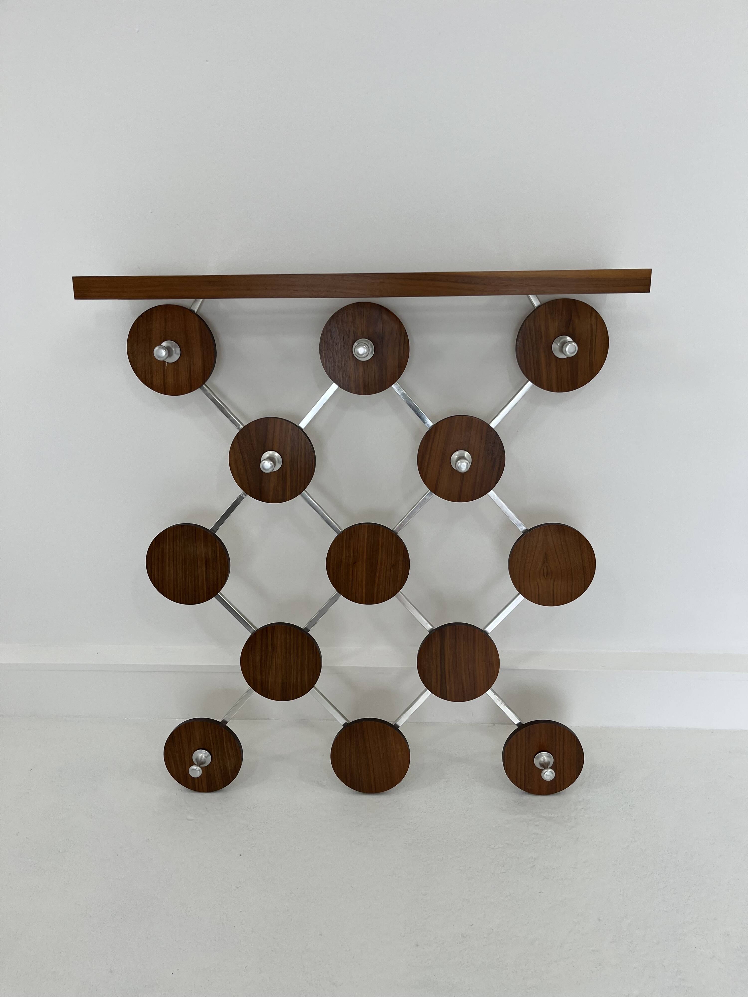 Vintage Scandinavianteak and Metal Coat Rack, 1960s