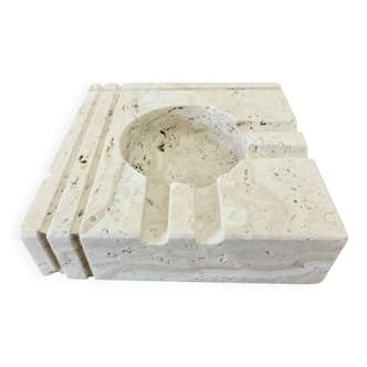 “Fratelli Mannelli” ashtray in travertine, design by Enzo Mari, Italy, 1970