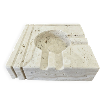 “Fratelli Mannelli” ashtray in travertine, design by Enzo Mari, Italy, 1970