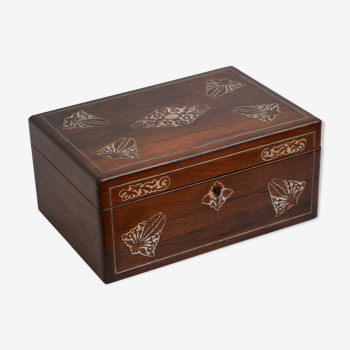 Early victorian jewellery box with tray