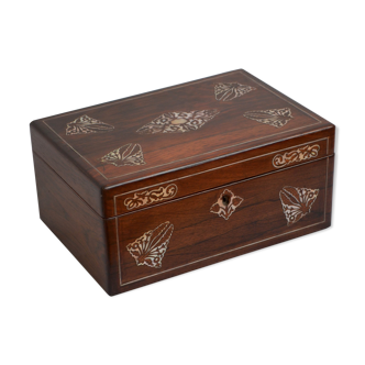 Early victorian jewellery box with tray