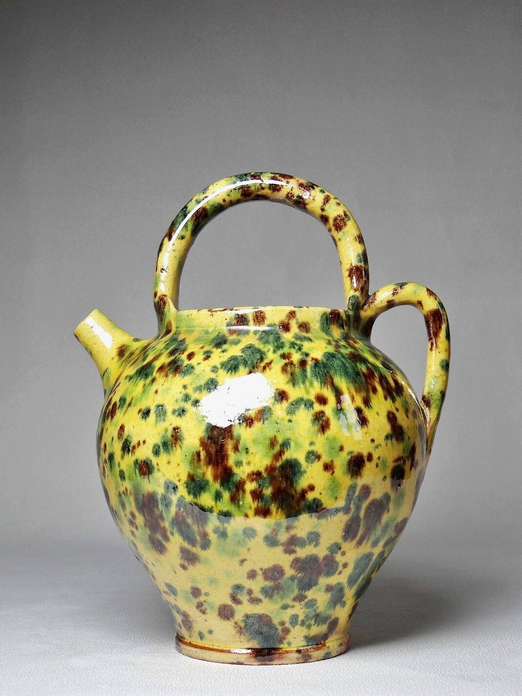 Pretty vintage terracotta glazed goat jug