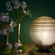 Vintage yellow and gold glass globe table lamp