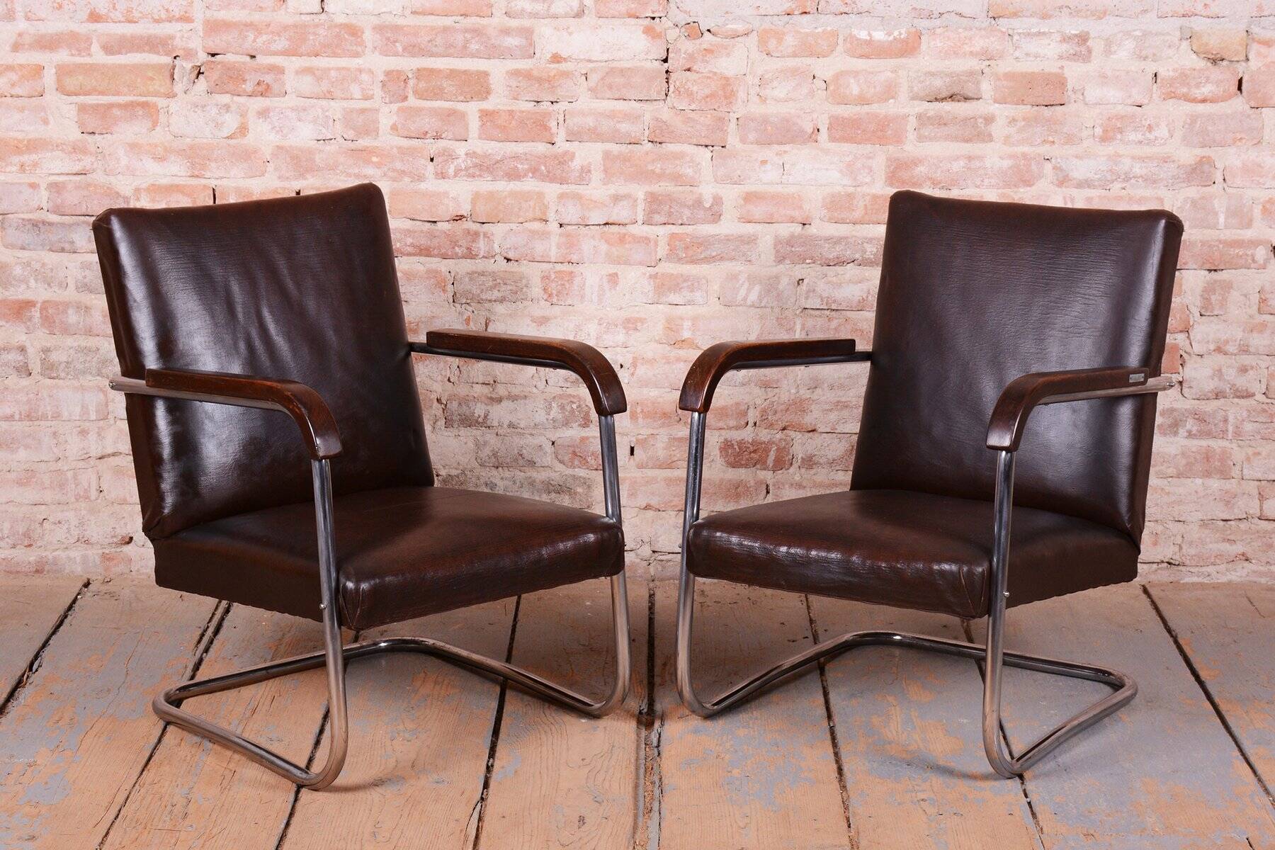 Bauhaus Armchairs by A. Lorenz for Mücke-Melder, Czech Republic, 1930s, Set of 2