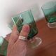 4 stemmed glasses in emerald green glass – 1970s
