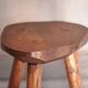 Vintage stool, wooden stool, tripod stool, brutalist, plant holder