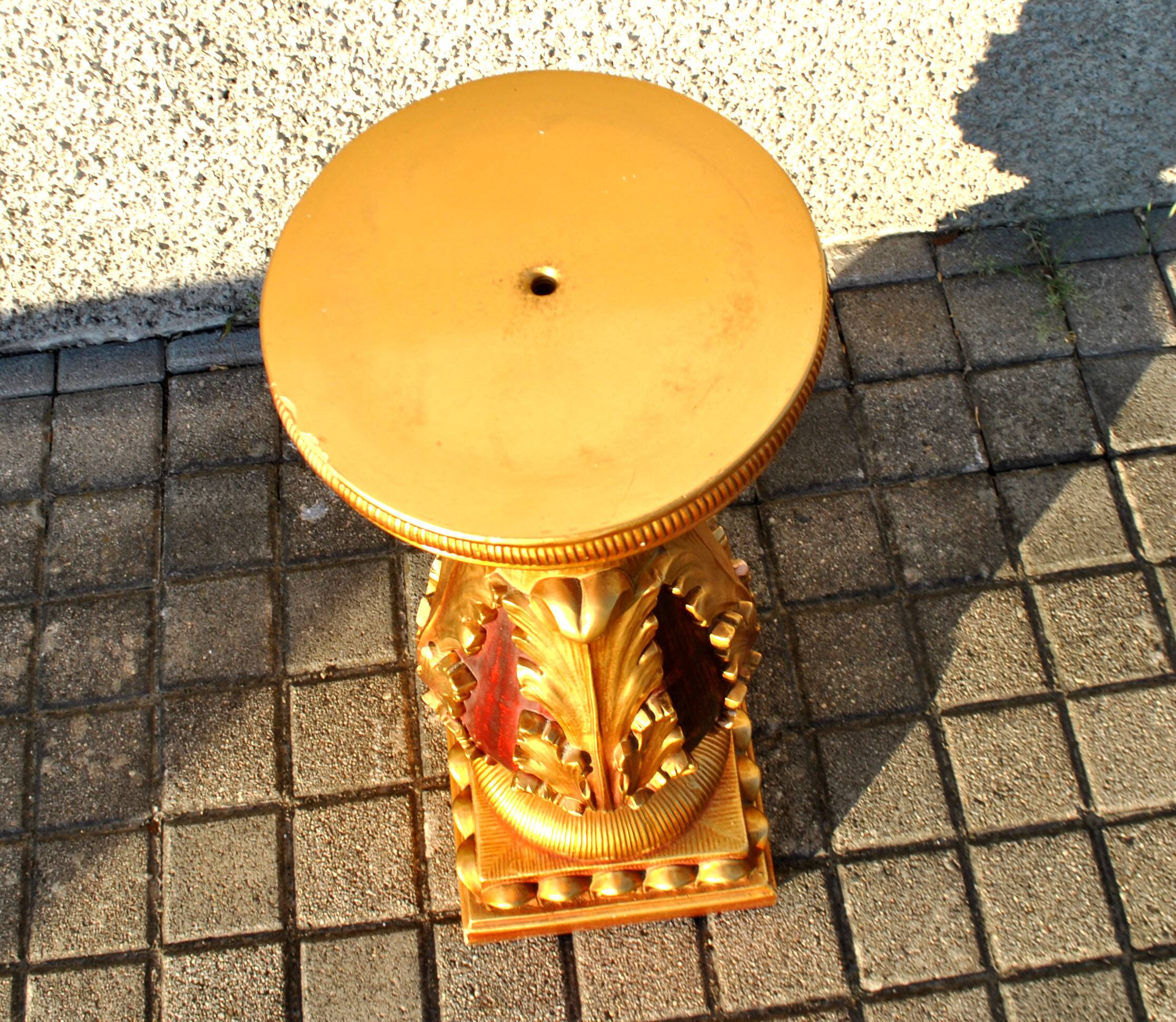 Decorative plaster column - gold lamp base - Creation JP France