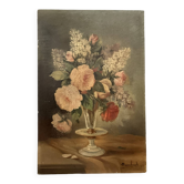 Oil on canvas, old, signed Lambert – Bouquet of flowers circa 1930