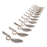 12 cuillères de dégustation en argent de Broggi Milano