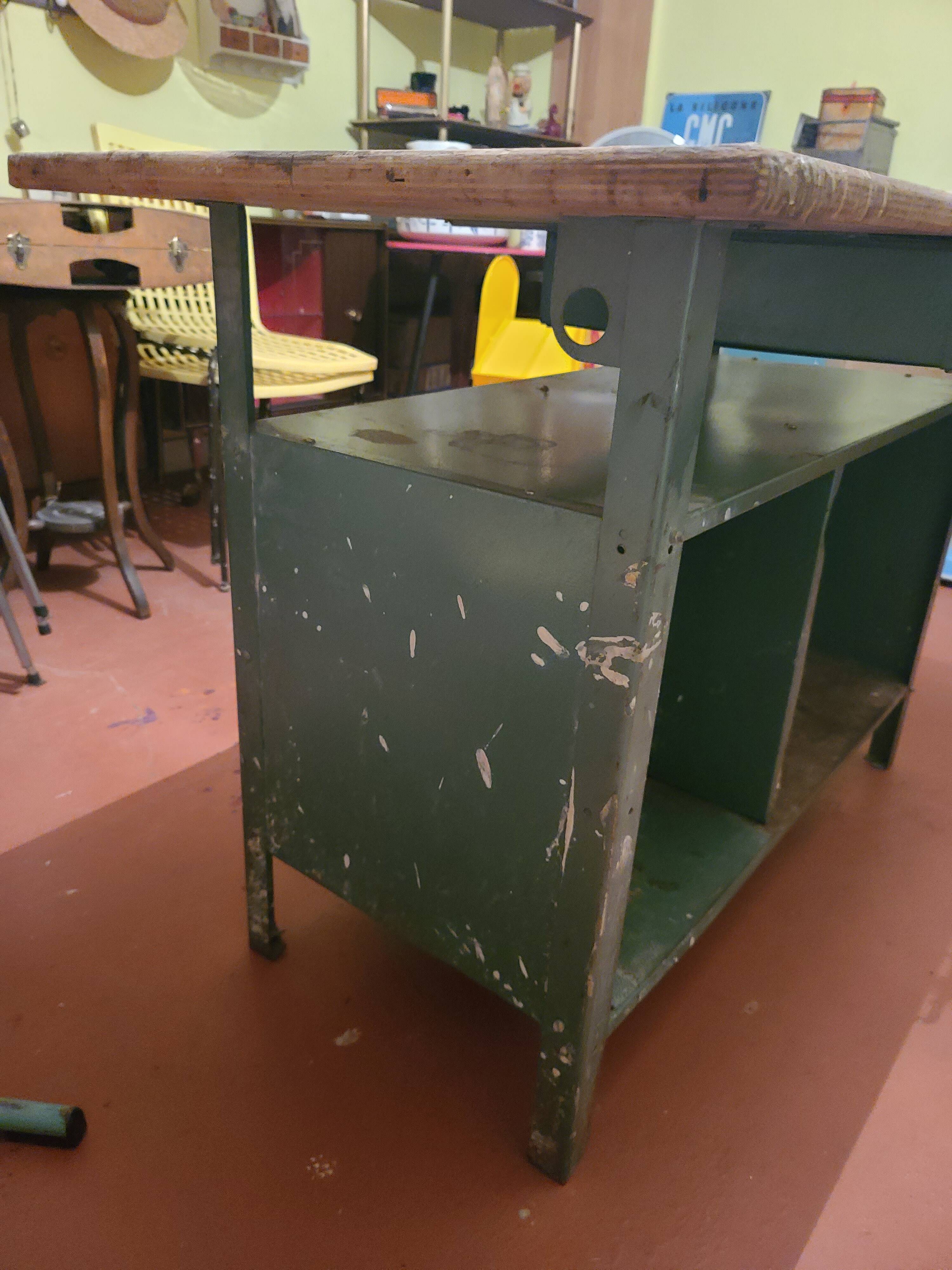 Wood and metal workbench