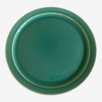 Set de 8 assiettes modernistes en faïence turquoise 1950 Villeroy et Boch