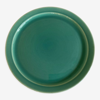 Set of 8 modernist plates in turquoise earthenware 1950 Villeroy and Boch