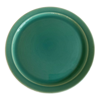 Set of 8 modernist plates in turquoise earthenware 1950 Villeroy and Boch