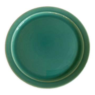 Set de 8 assiettes modernistes en faïence turquoise 1950 Villeroy et Boch