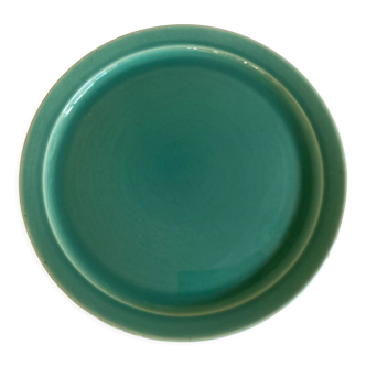 Set de 8 assiettes modernistes en faïence turquoise 1950 Villeroy et Boch