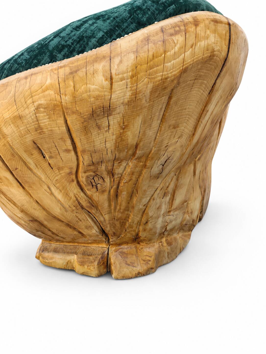 Carved velvet sofa