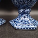 Antique xixeme delft paires de vases hexagonal - petrus regout maestricht