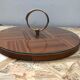 Old dish cheese platter wood + plexi + anse brass vintage kitchen