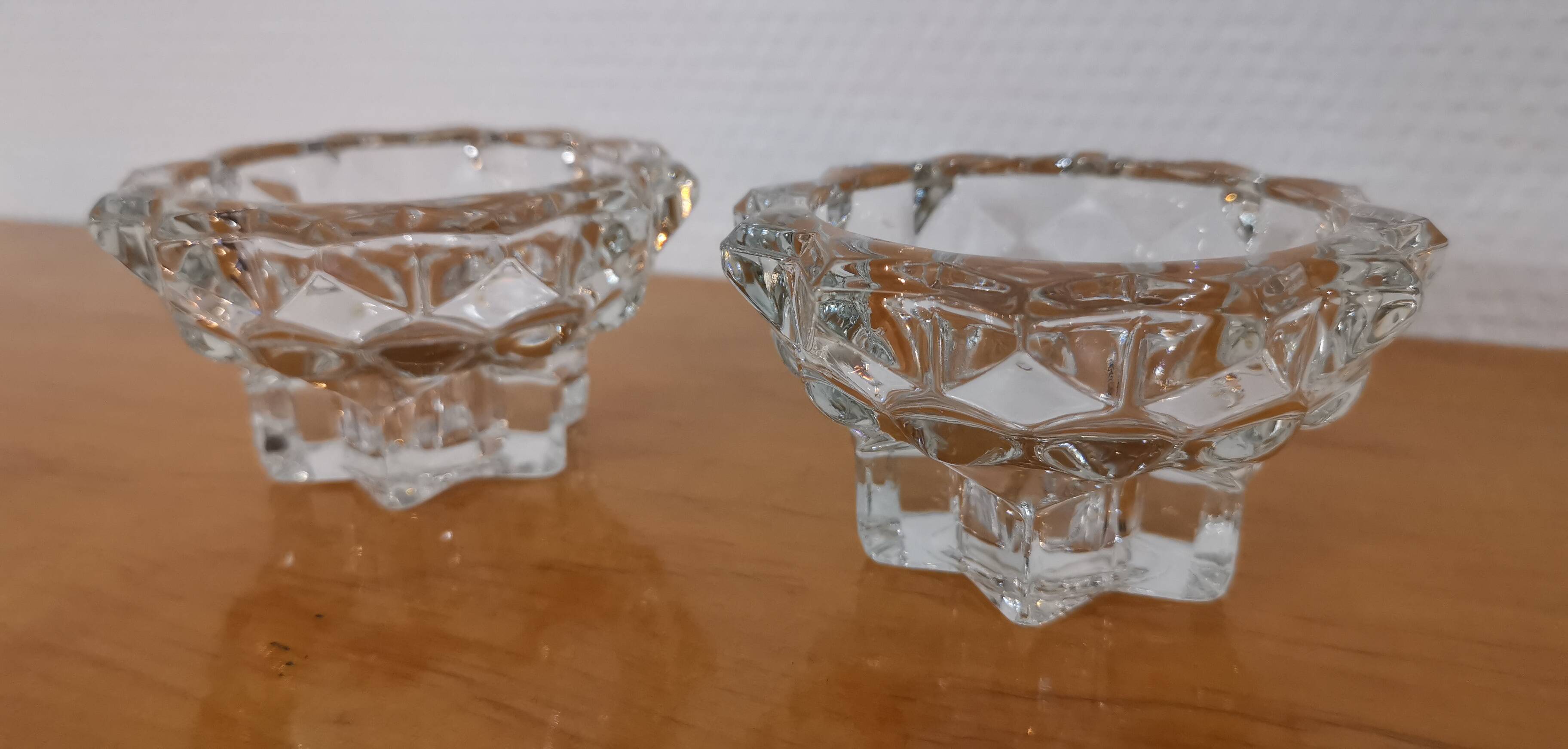 2 vintage crystal candle holders from Reims, France