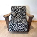 Art Deco Limed Oak Club Chair from De Coene, Belgium, 1930s