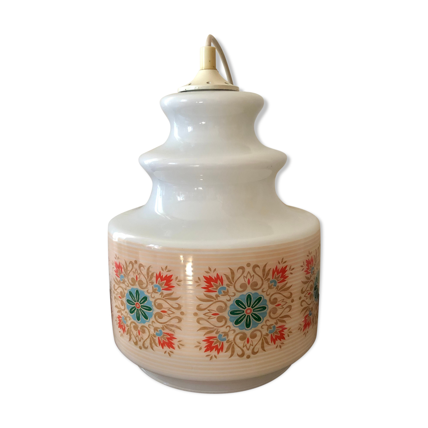 Vintage opaline pendant light