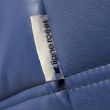 Canapé d'angle Michel Ducaroy Ligne Roset en cuir bleu Togo, France, années 1980