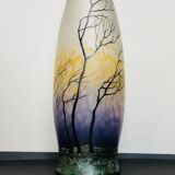 Tree-decorated laminated glass vase