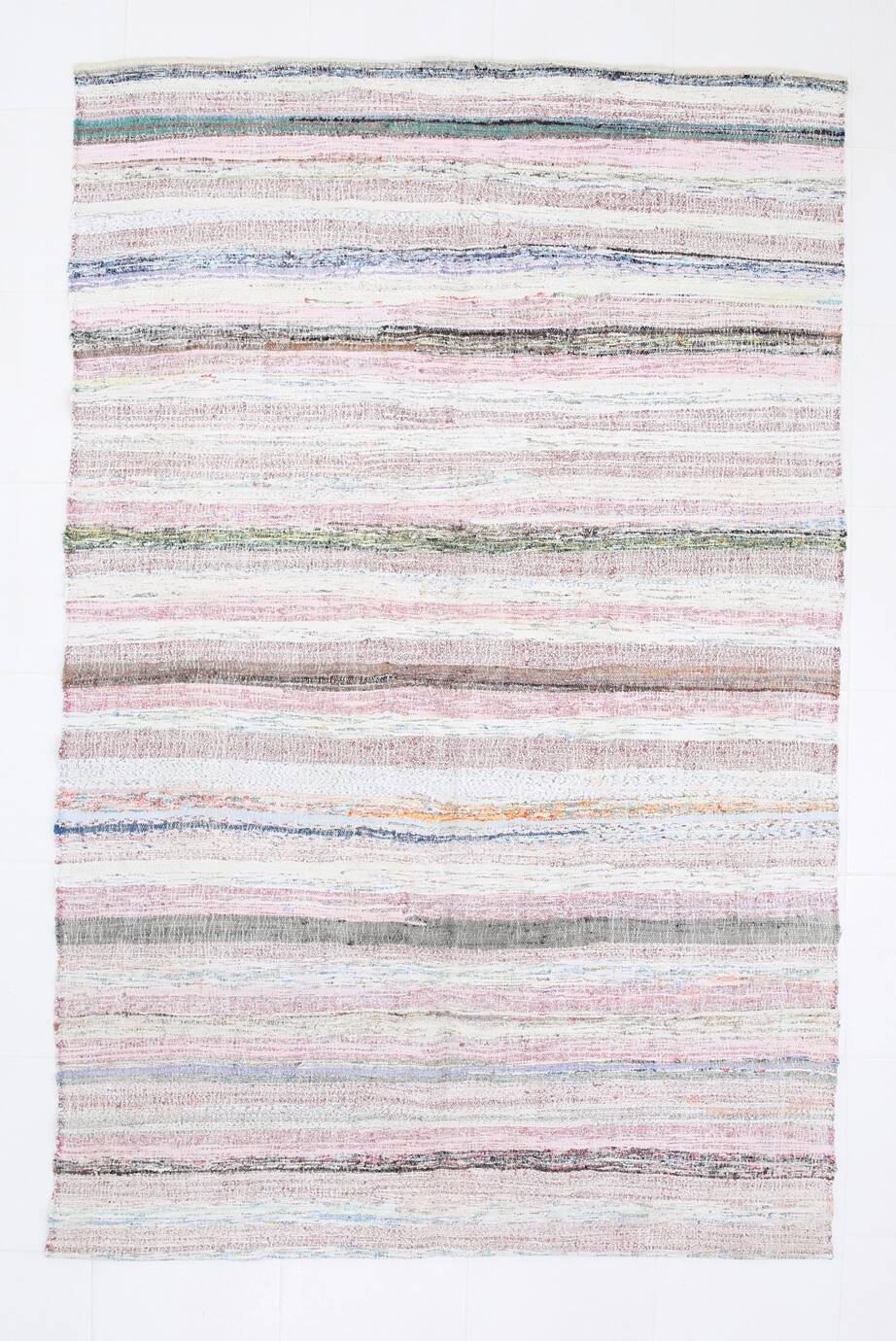 5x8 Vintage Striped Multicolor Rug Boho Pastel Design, 166x257 Cm