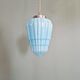 Suspension Art Déco en opaline bleue, années 1920-30