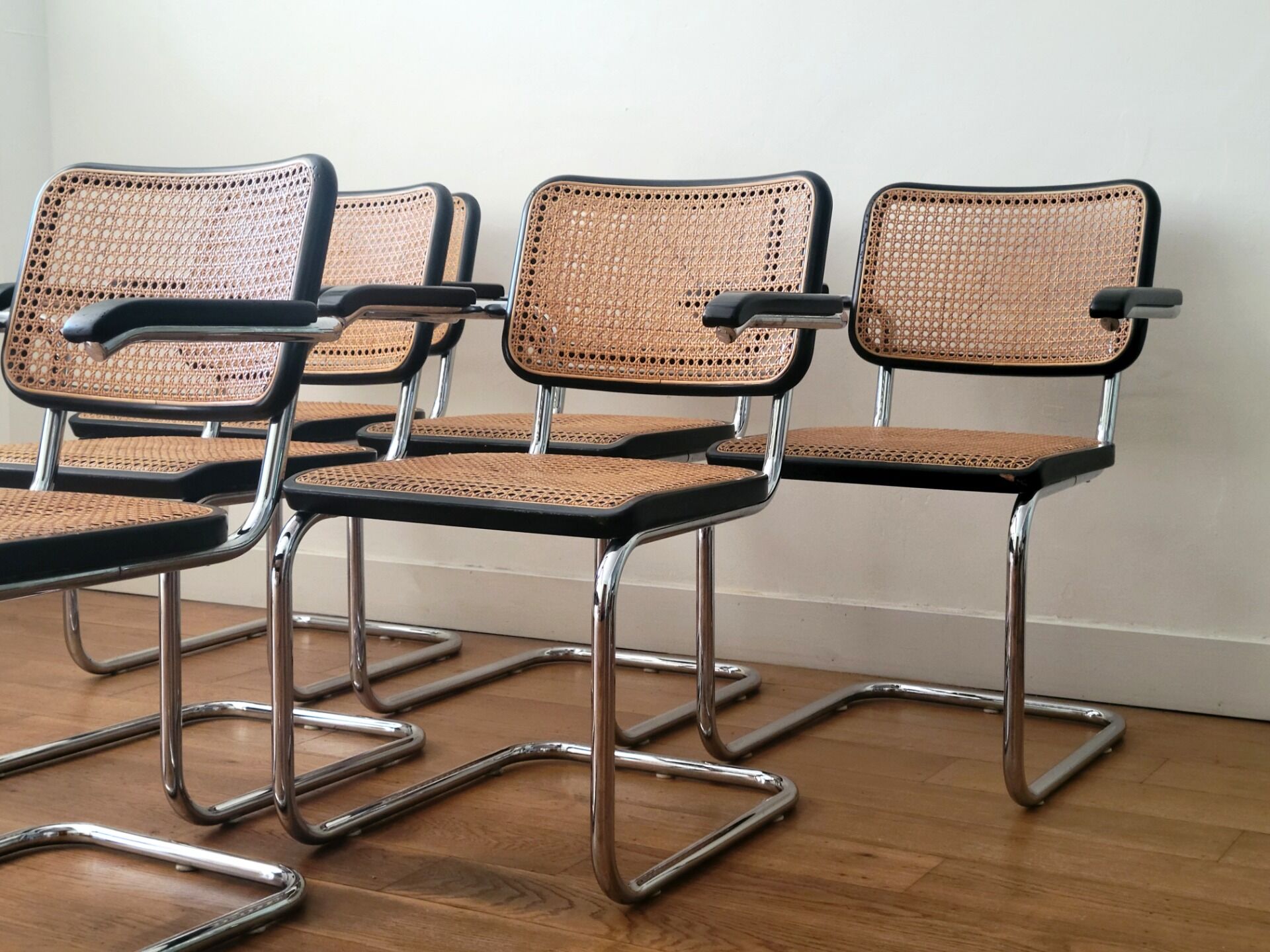 Ensemble de 6 chaises Thonet S64, Marcel Breuer, Thonet Allemagne, 1992