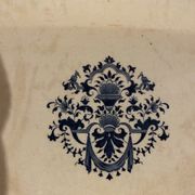 Plat rectangulaire,Manufacture de Gien, modèle Carré Bleu