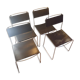 Set of 4 Giandomenico Belotti leather chairs Italian 1980