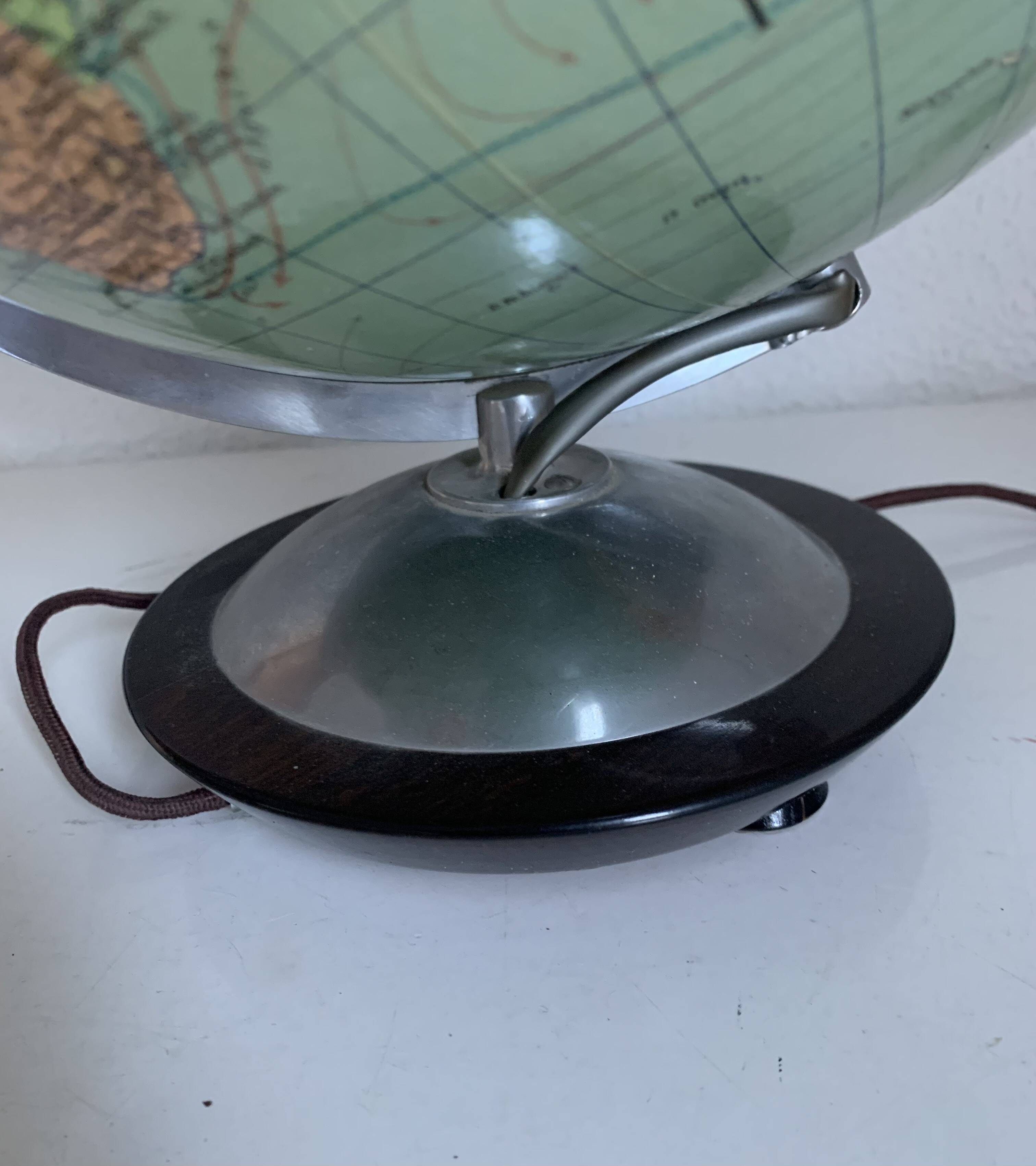 Vintage 1950 terrestrial globe glass Colomb political world map - 34