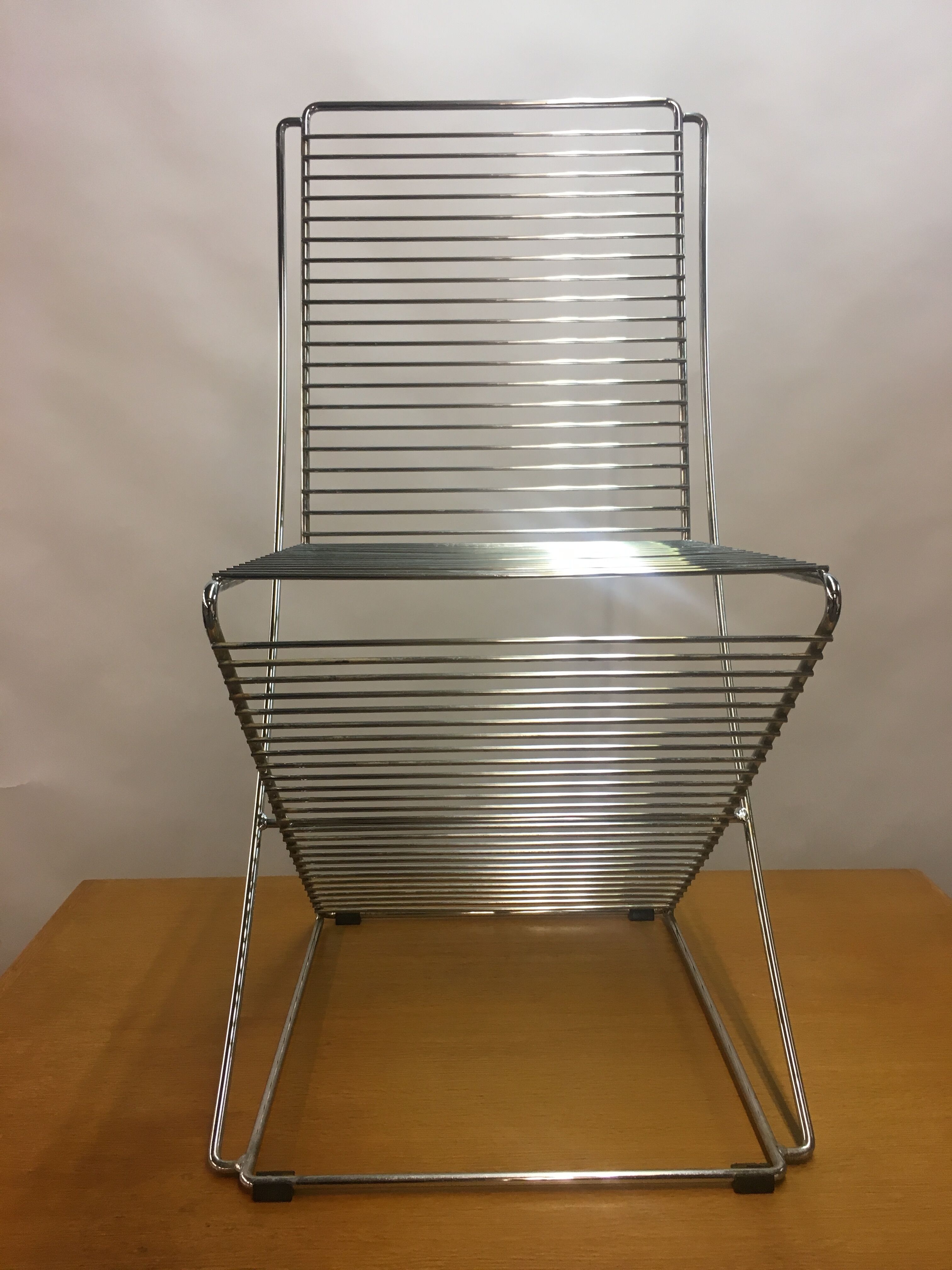 Metal & chrome wire chair, 1970